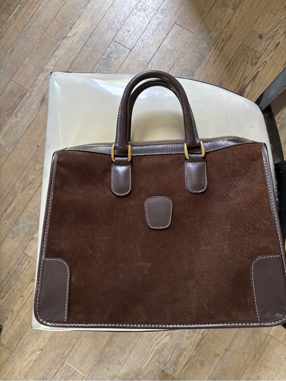 Vintage 1970's Women's GUCCI Brown Suede Leather Satchel